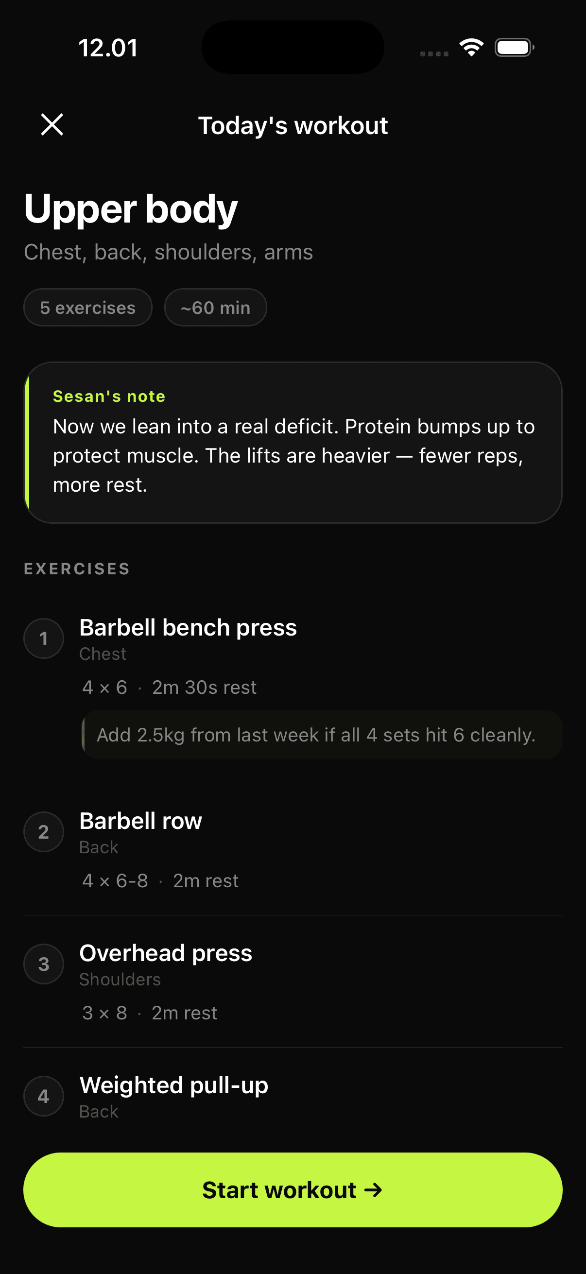 Workouts